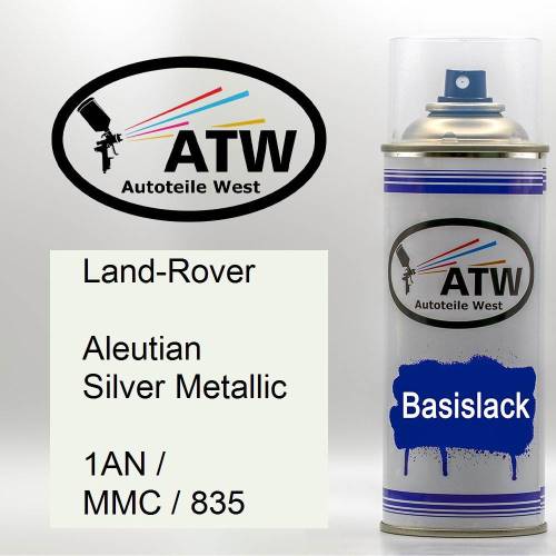 Land-Rover, Aleutian Silver Metallic, 1AN / MMC / 835: 400ml Sprühdose, von ATW Autoteile West.